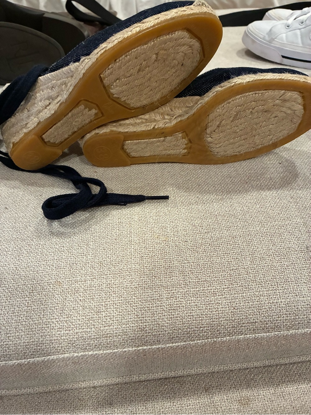 Sz 38 Castaner navy denim wedge sandals espadrilles - Picture 9 of 10